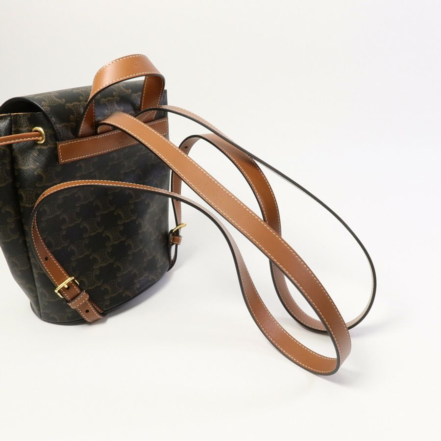 CELINE 塗層帆布Bonnie Triomphe Backpack背包-9