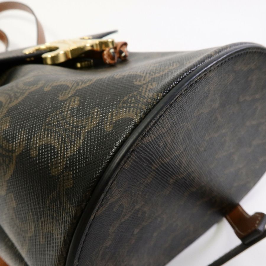 CELINE 塗層帆布Bonnie Triomphe Backpack背包-11