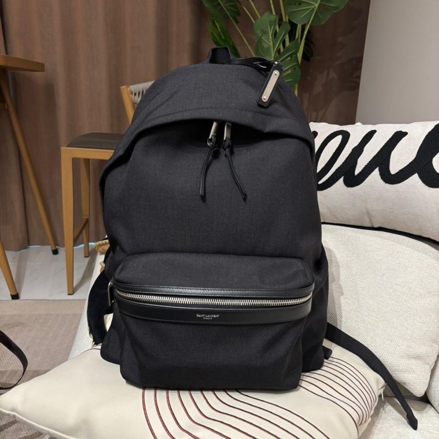 YSL nylon city backpack 背囊 Saint Laurent 黑色背包,男女可用-0