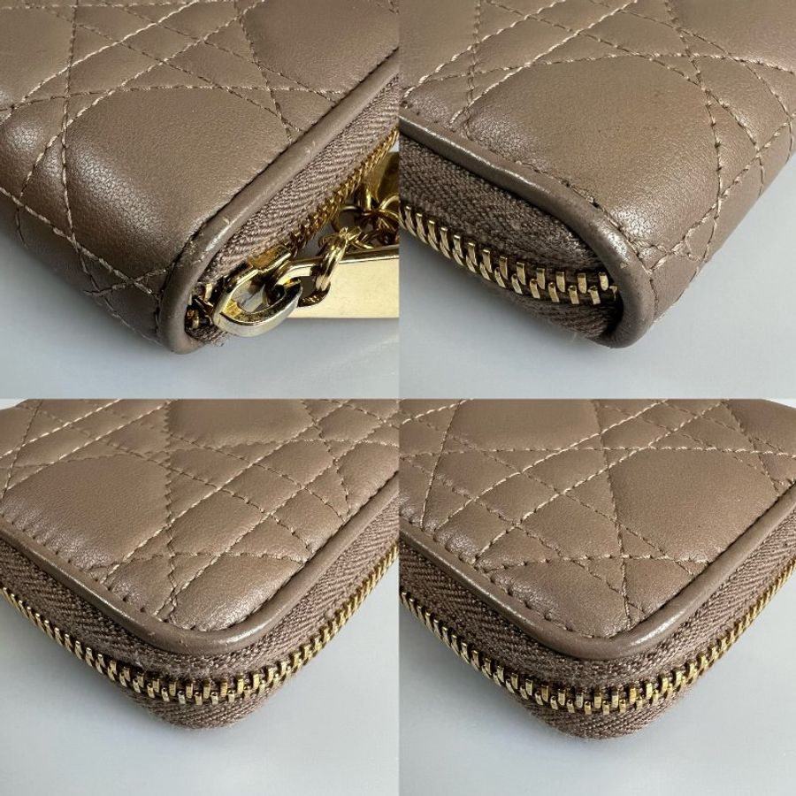 DIOR 灰藤格紋長夾-10