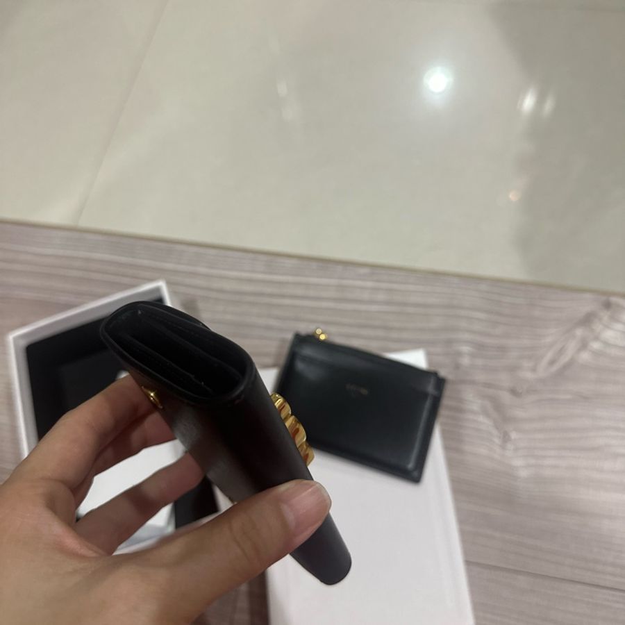 Celine 黑金2用式短夾8新-8