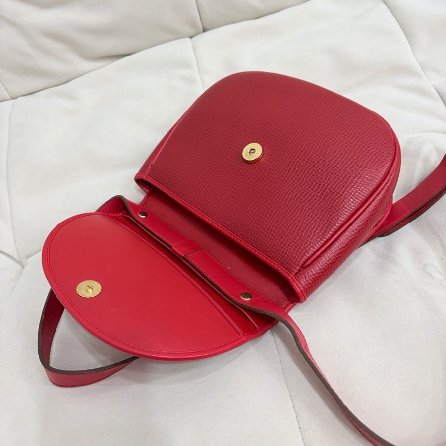 Dior 金蛋復古肩背包 紅金 中古-4