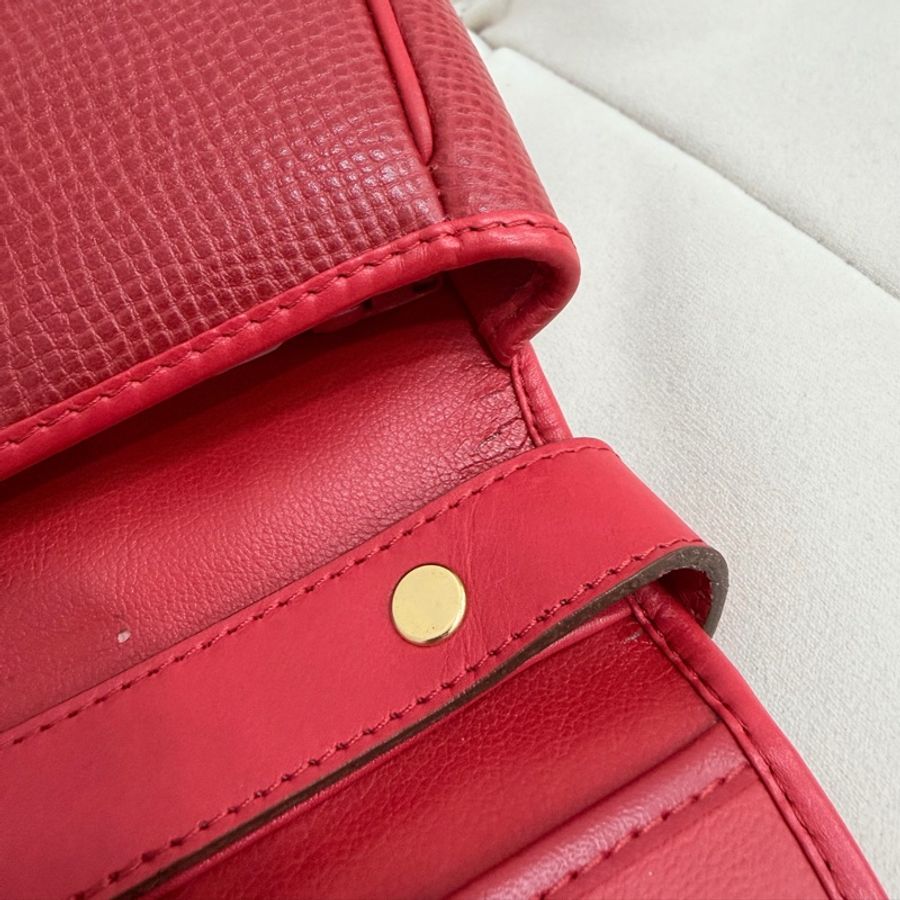 Dior 金蛋復古肩背包 紅金 中古-19