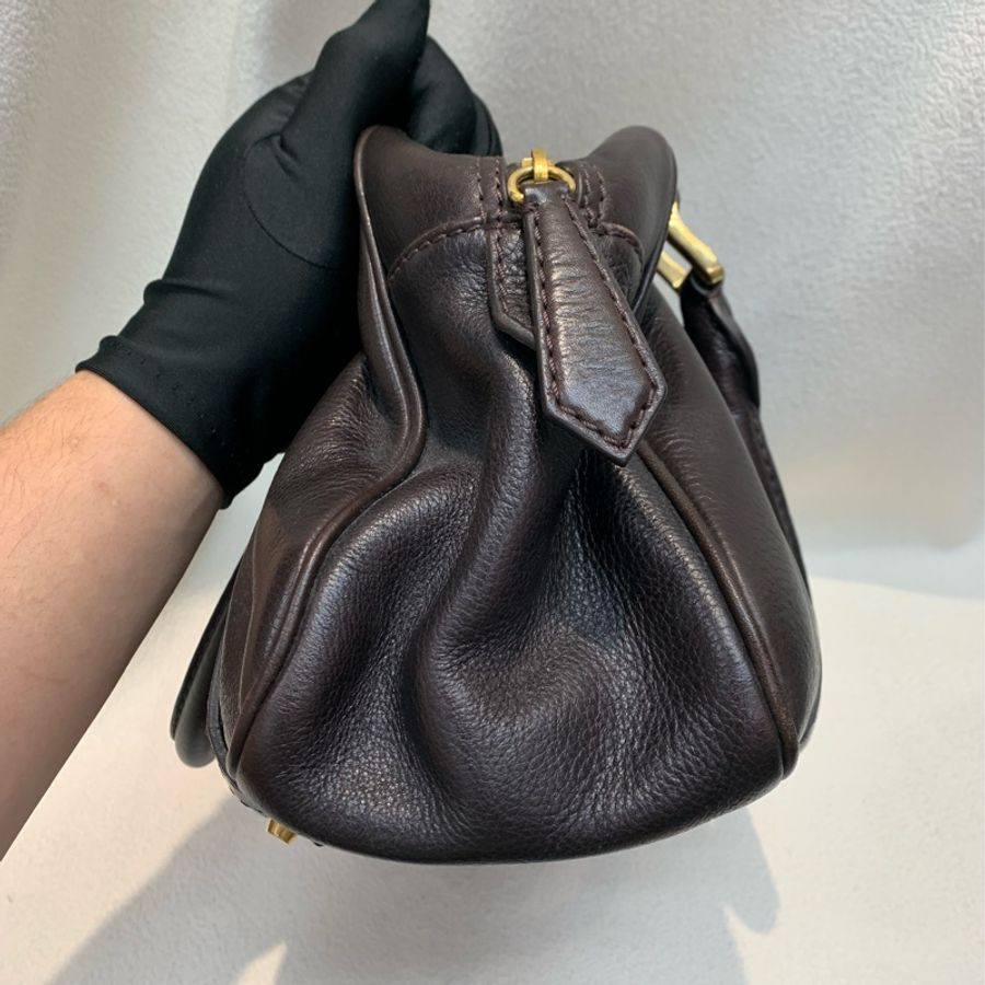 Burberry 巴寶莉啡色牛皮手拎袋-37