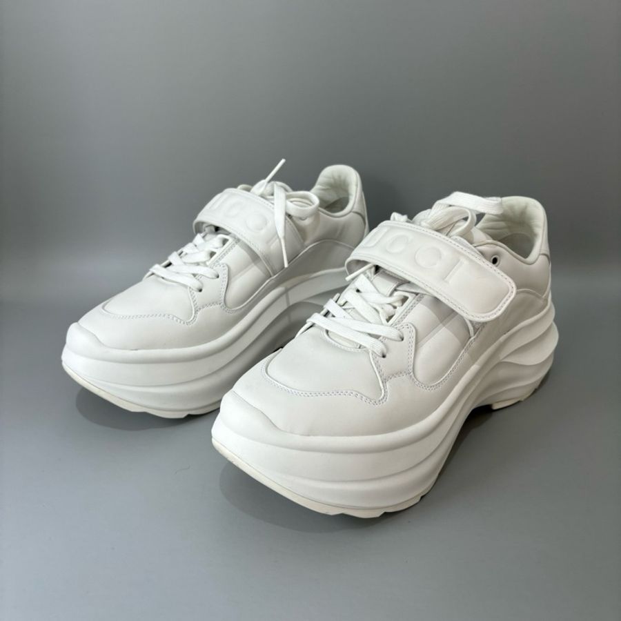 Gucci/古馳 Wave白色厚底老爹鞋,運動休閒鞋,尺碼:39碼,偏大-0