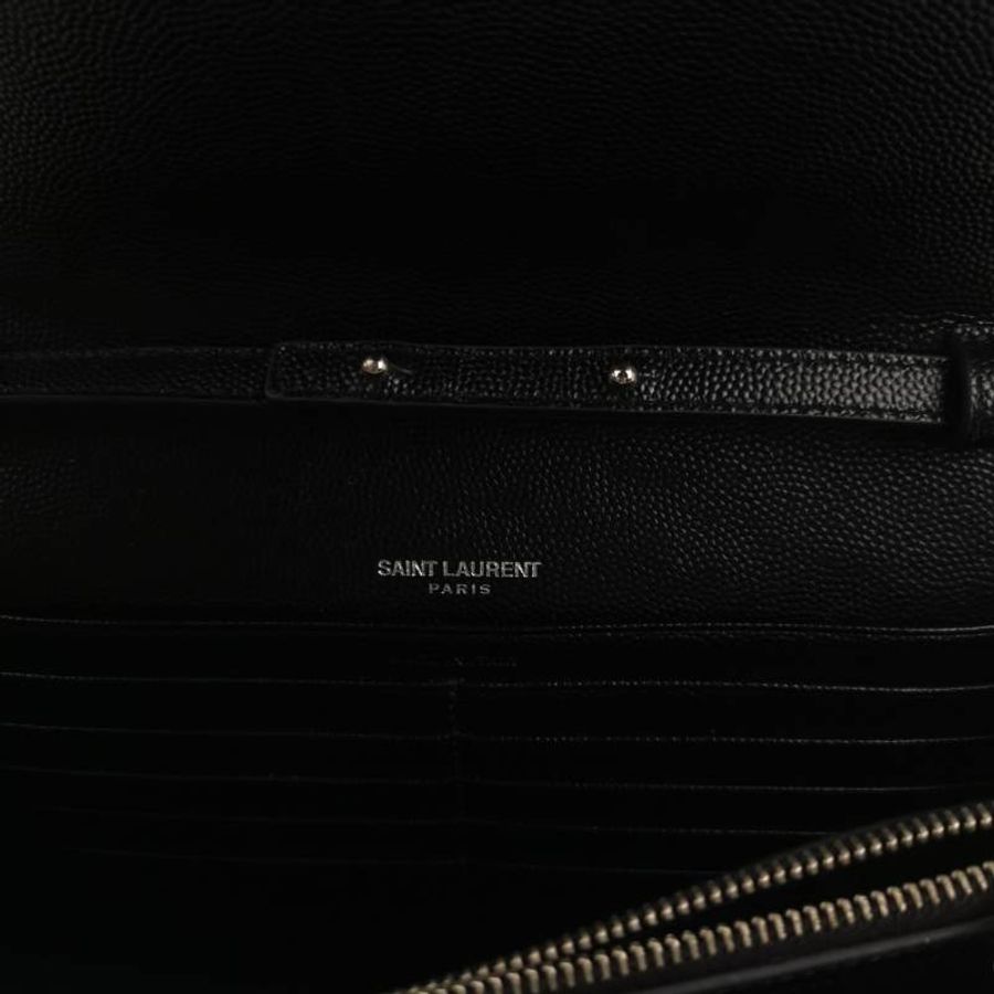 Saint Laurent Envelope牛皮V紋絎縫YSL標誌斜背包肩背包-7