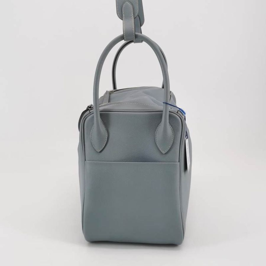 Hermes Lindy34旋扣單肩包Evercolor牛皮銀扣8U冰川藍T刻-2