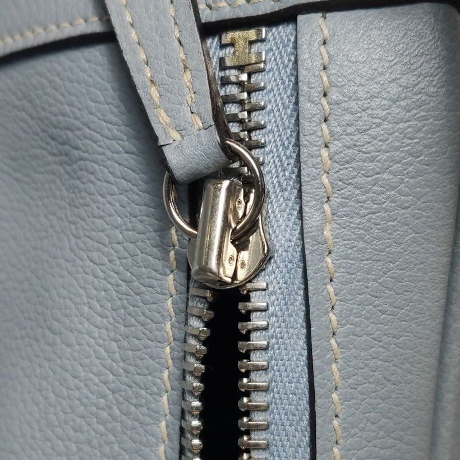 Hermes Lindy34旋扣單肩包Evercolor牛皮銀扣8U冰川藍T刻-13