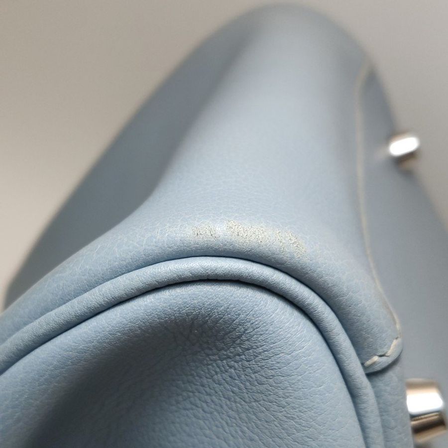 Hermes Lindy34旋扣單肩包Evercolor牛皮銀扣8U冰川藍T刻-21