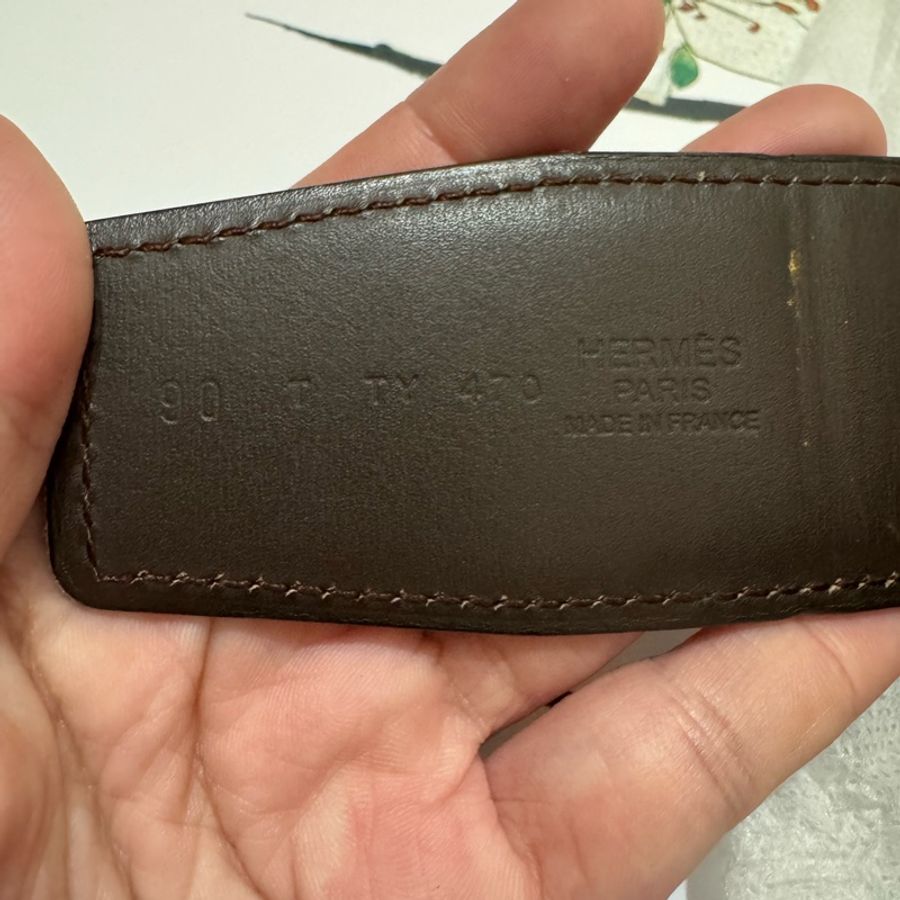 hermes皮帶金色90公分-3
