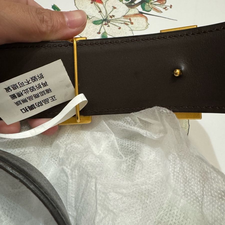 hermes皮帶金色90公分-6
