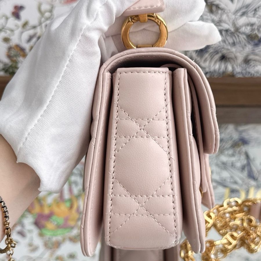 ✨Dior 迪奧 Jolie 胭脂粉手提包斜挎包 金扣❤️正品-4