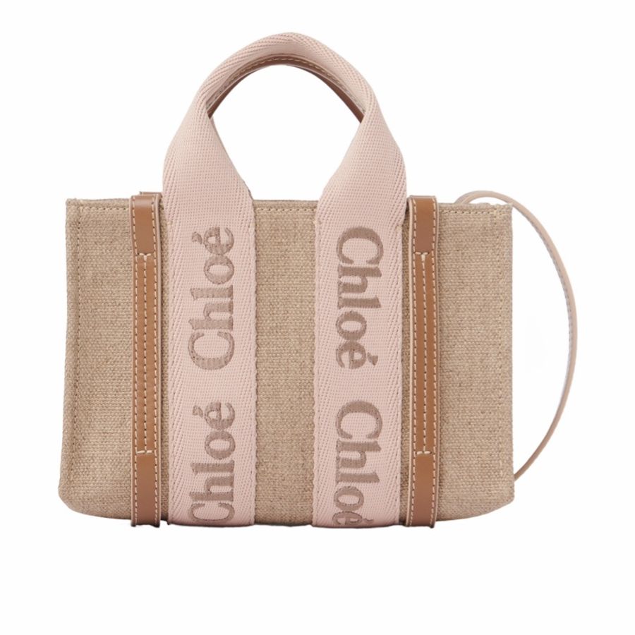 Chloe 女士 迷你 Woody 亞麻托特包均碼碼20cm*4cm*14cm-3