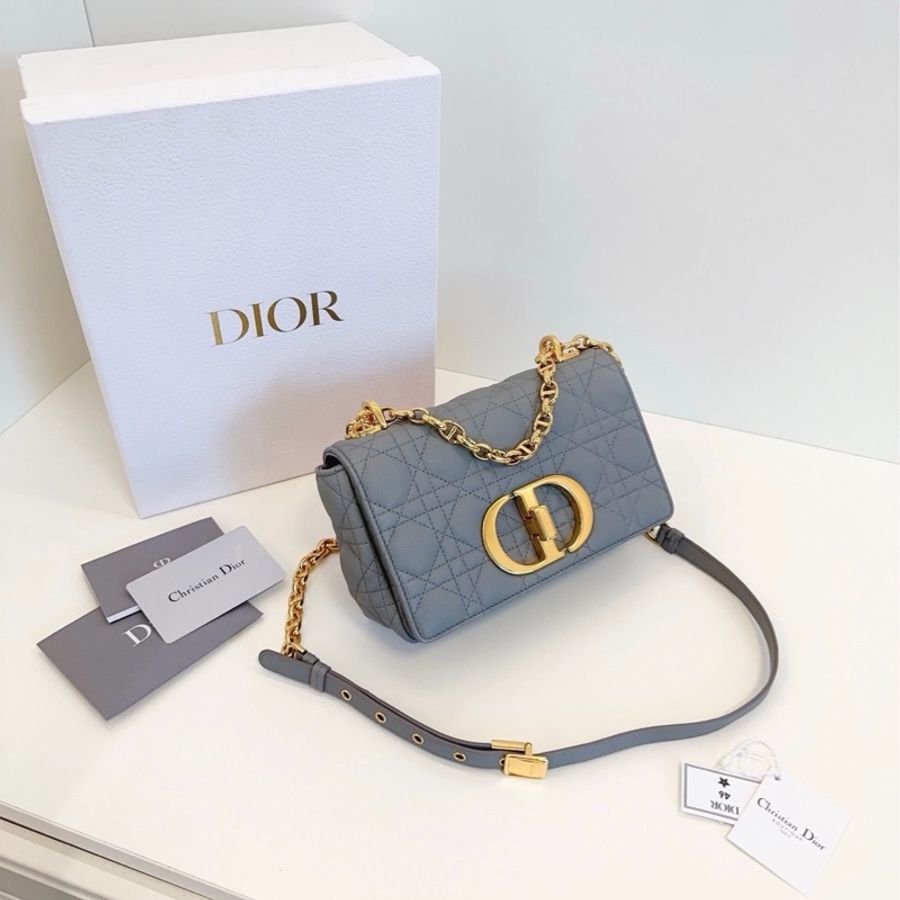 ✨Dior Caro 岩石灰黛妃鏈條包 98新 專櫃在售13萬🩶-7
