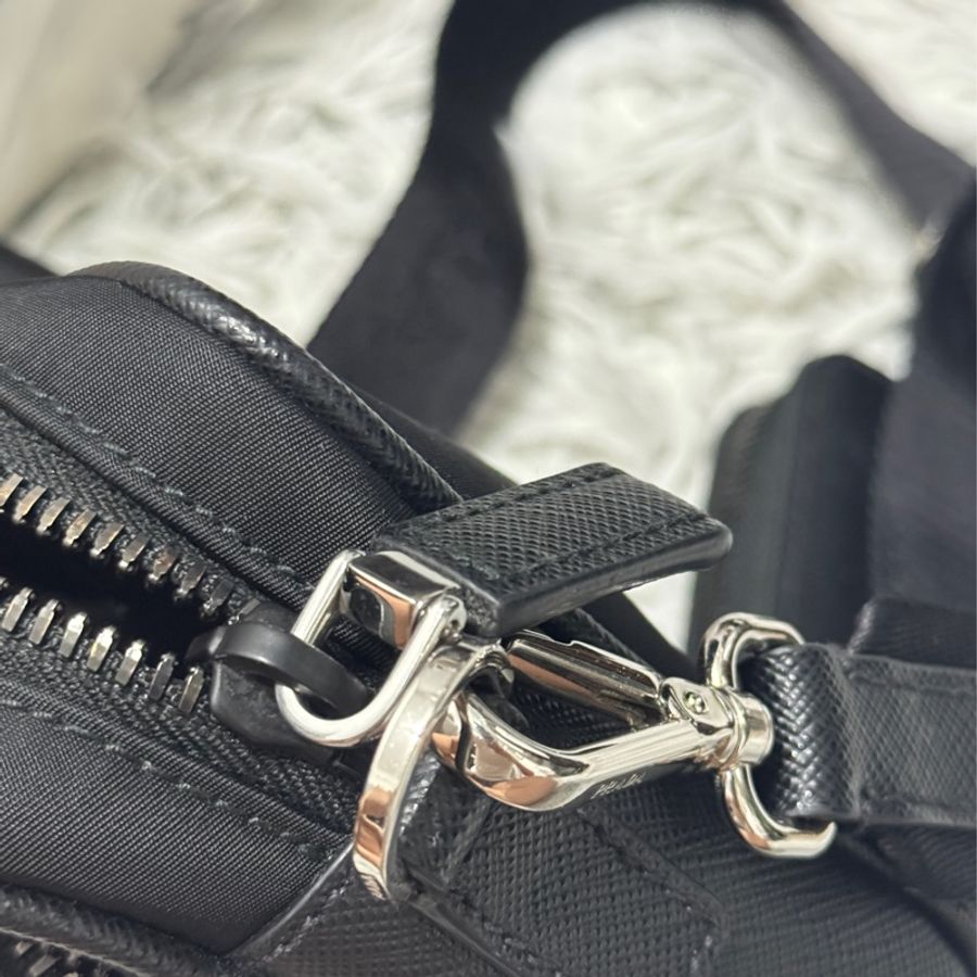 Prada 側背包BANDOLIERA IN TESSUTO+PELLE TESSUTO+SAFFIANO NERO TU-4
