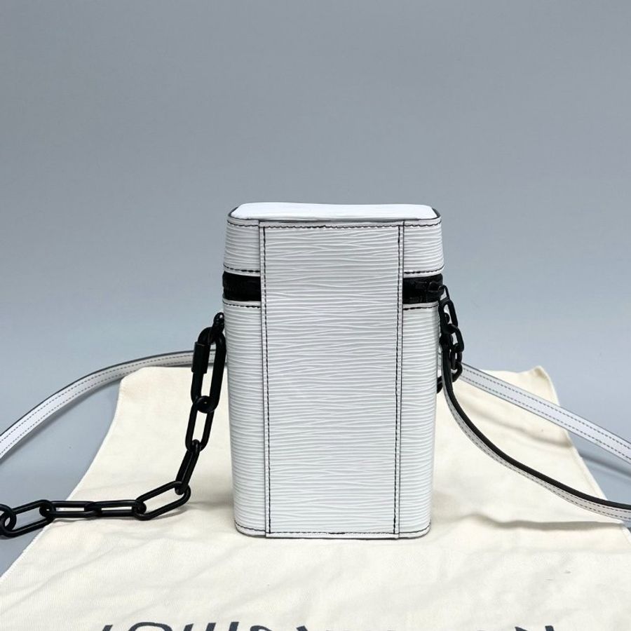 LV 白色水波紋Phone Box 手機包10.5×17×5cm  98新配件塵袋-9