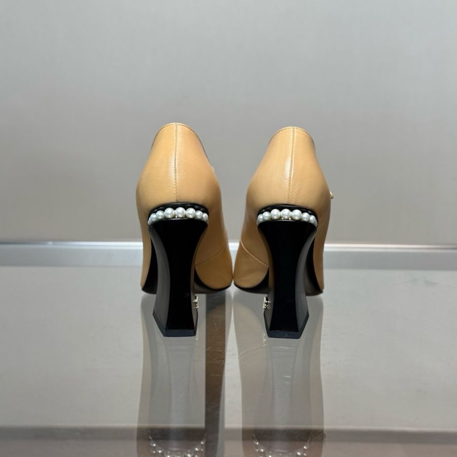 香奈兒Chanel 珍珠粗跟高跟鞋 尺碼38碼 99新-3