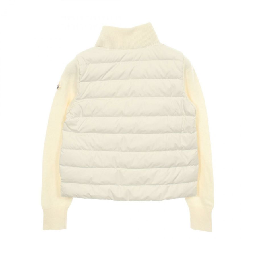MONCLER 針織拼接兒童羽絨外套 9B00002 羊毛聚酯纖維 白色 #12anni 152cm 二手-1