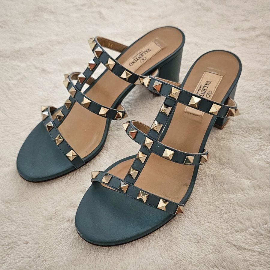 Valentino 卯釘粗根涼鞋 36碼-0