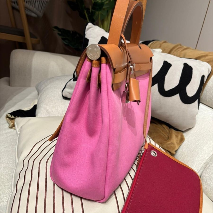 Hermes Herbag 31 Stamp Z Bubble Gum / Rubis / Nature-5