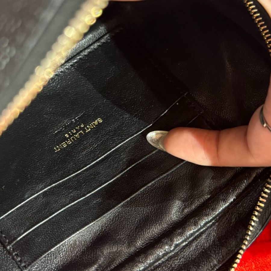 🌟 YSL Saint Laurent Kate 經典黑色小牛皮金鍊流蘇斜跨包-7