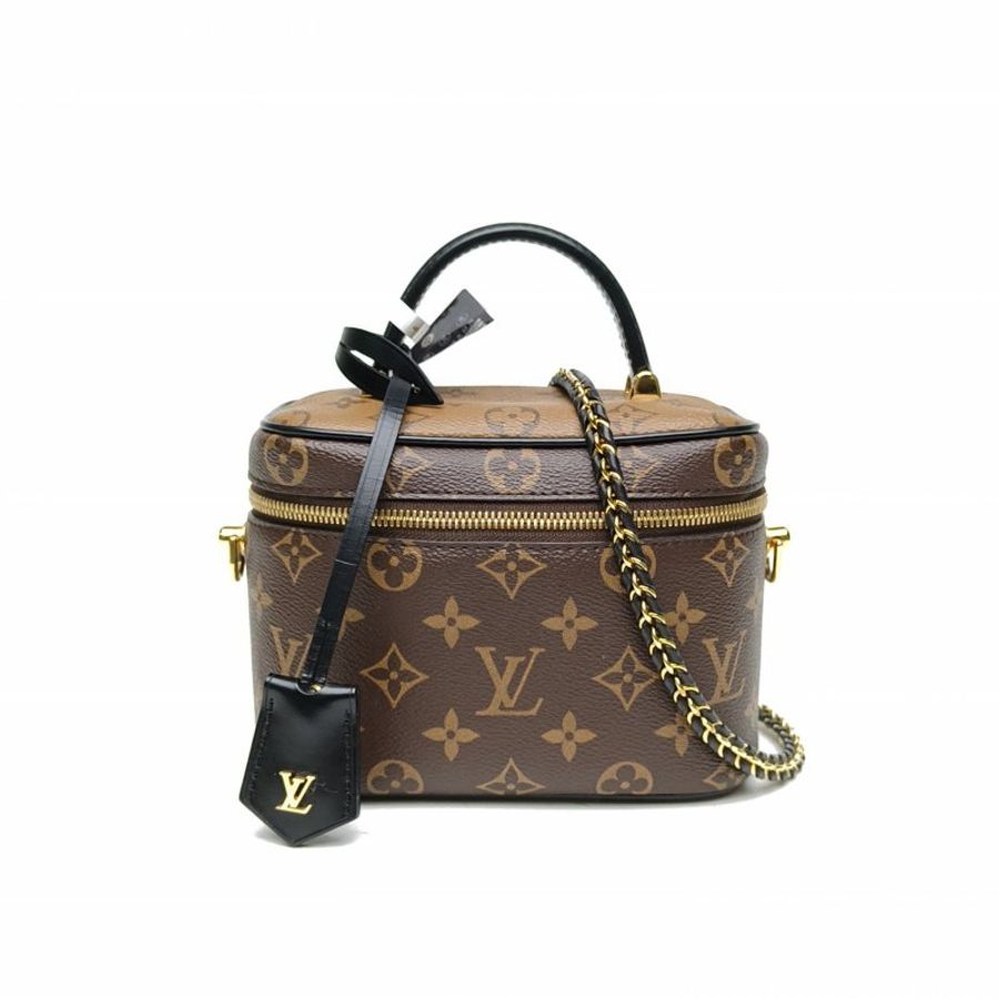 LOUIS VUITTON Vanity化妝包小號老花PVC金扣晶片肩背包-0