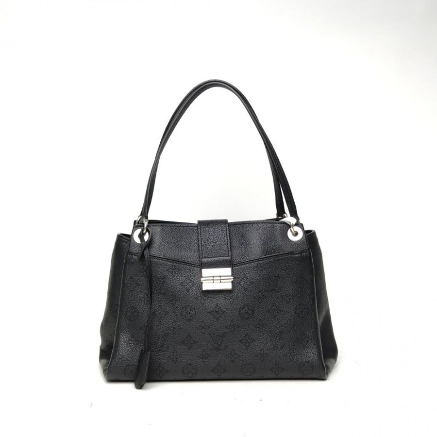 LOUIS VUITTON 黑色牛皮2015銀扣Sethowirth手提包-0