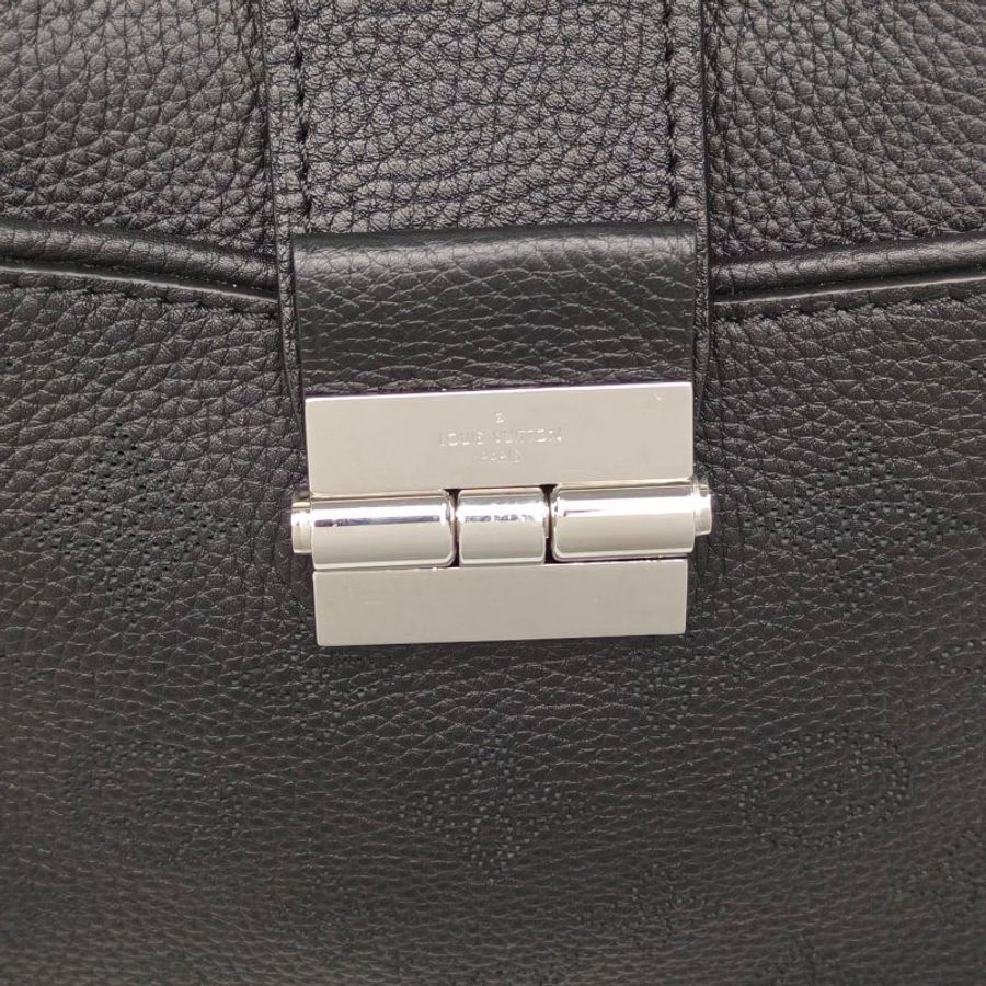 LOUIS VUITTON 黑色牛皮2015銀扣Sethowirth手提包-4