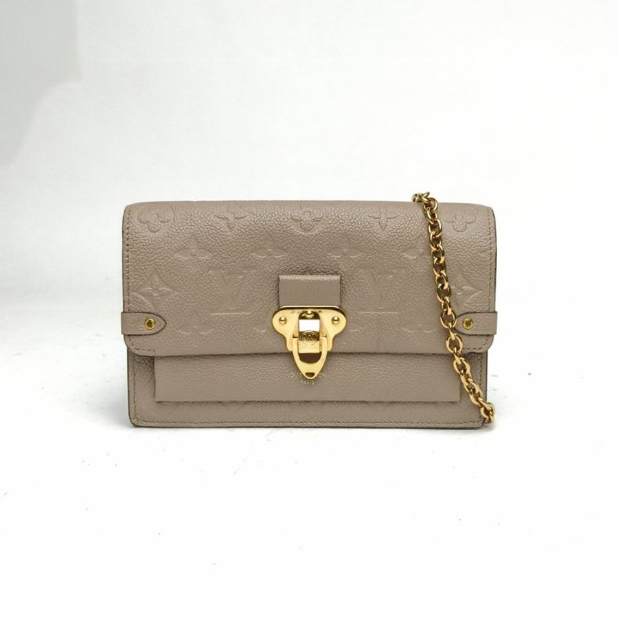 LOUIS VUITTON VAVIN鏈條包WOC19灰色牛皮肩背包2021-0