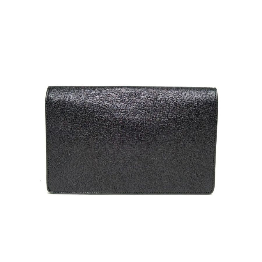 BALENCIAGA 黑色牛皮機車woc鏈條包肩背包-2