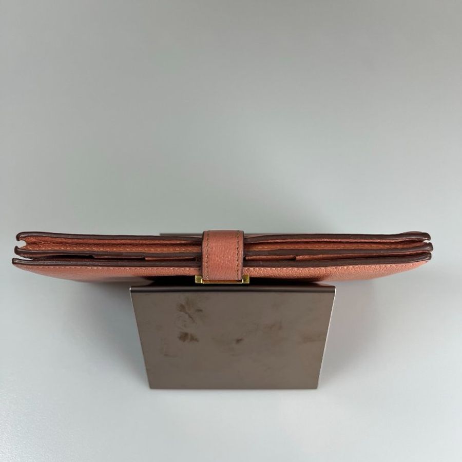 HERMES □R刻 豆沙色BEARN長夾-4