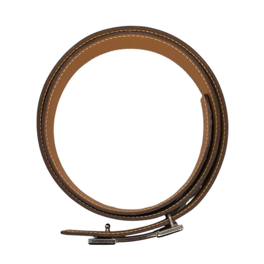 HERMES 愛馬仕 CONSTANCE BELT 38mm H皮帶 BOX皮 黑色 銀釦 SIZE:75-3