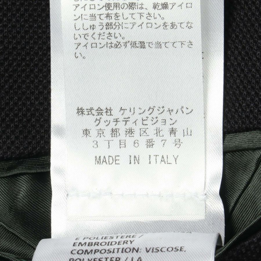 GUCCI 標誌訂製棉質夾克,黑色多色,二手男士4碼-3