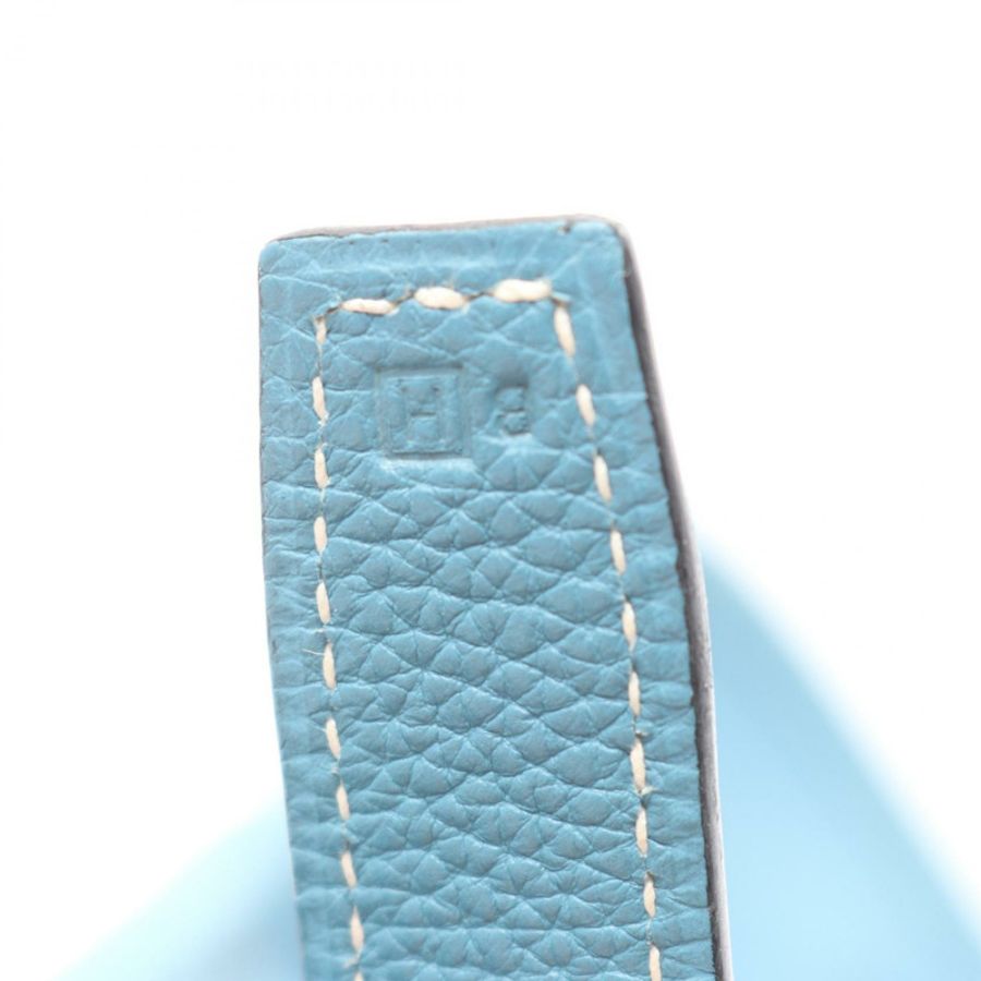 愛馬仕 Balle de Golf 單肩斜背包,Togo 皮革,藍色牛仔布,二手 SHW H-4