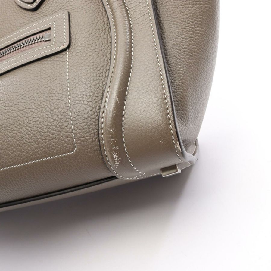 CELINE Luggage 迷你購物手提包,米色皮革,二手女款-16