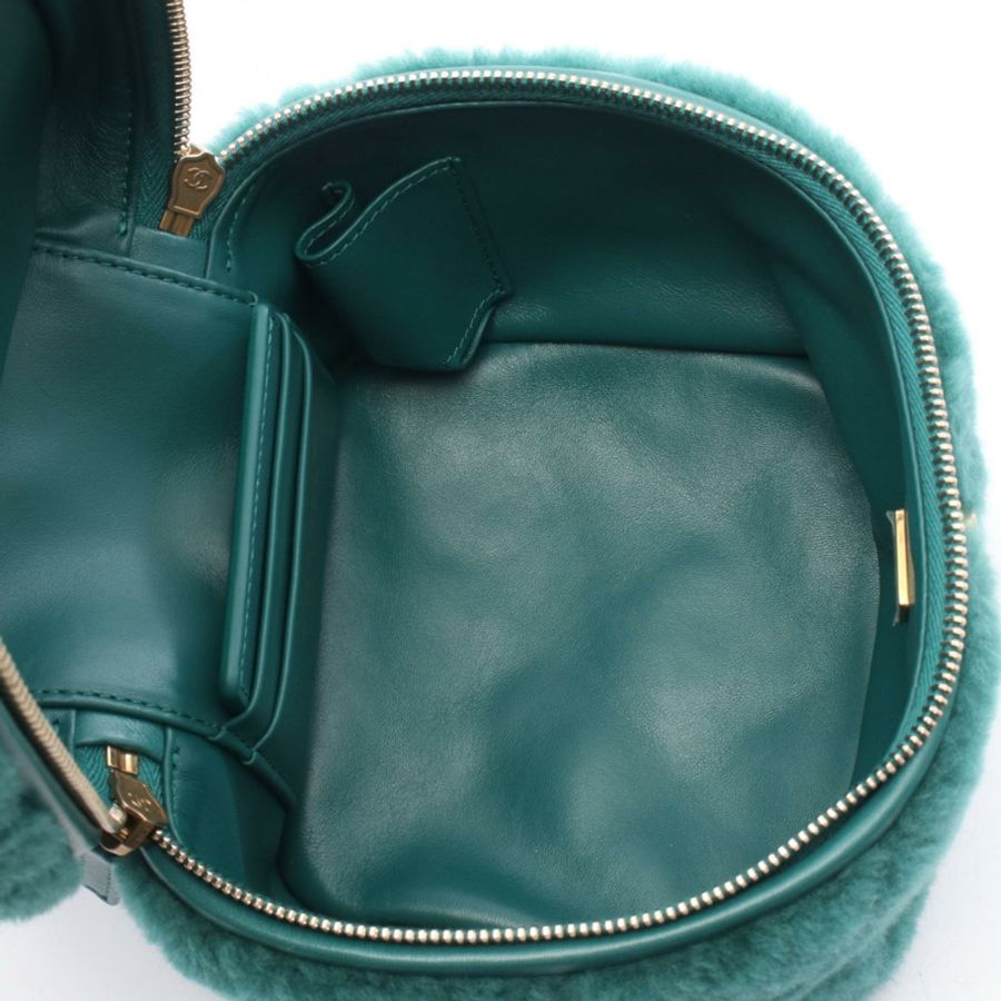 香奈兒 Matelasse Vanity 2WAY 肩背包 AS3357 皮革毛皮 綠色 GHW 二手-2