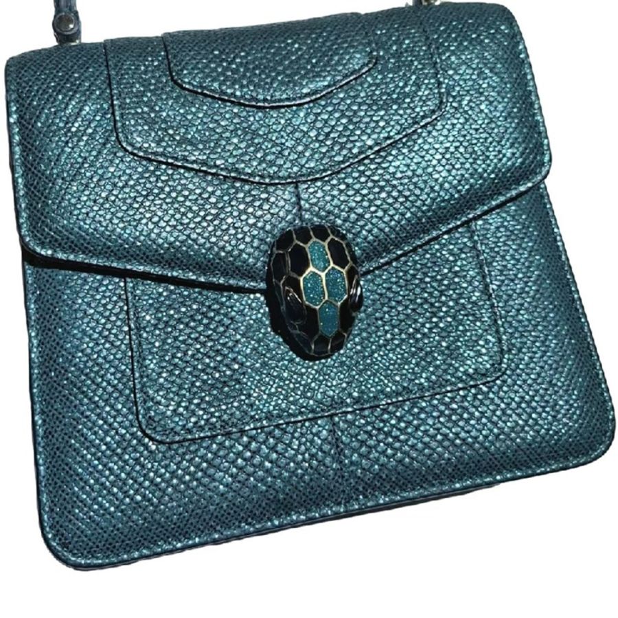 Bvlgari Serpenti Forever Emeral Green Color Onyx  Shoulder Bag (80% New)-0