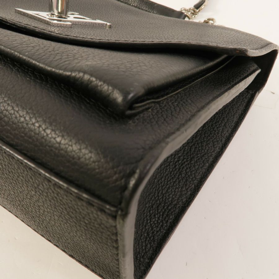 LOUIS VUITTON 牛皮皮革Mylockme銀扣鏈帶肩背袋-12