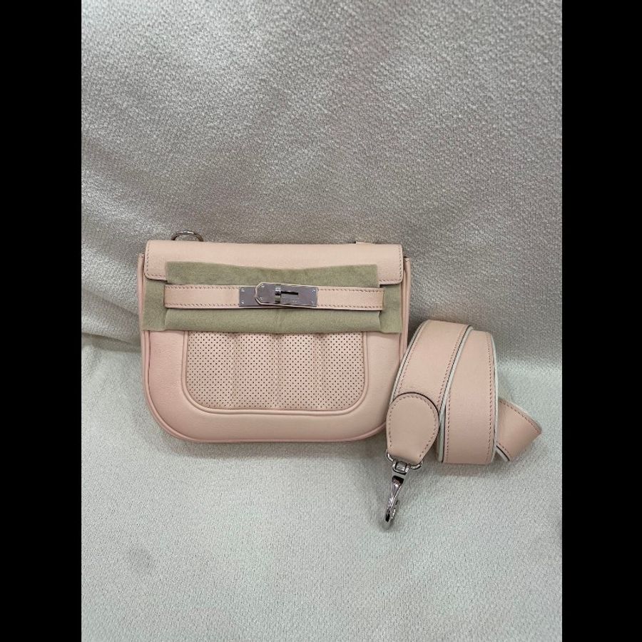 Hermes Mini Berline 21cm P1 薔薇粉 銀扣-1