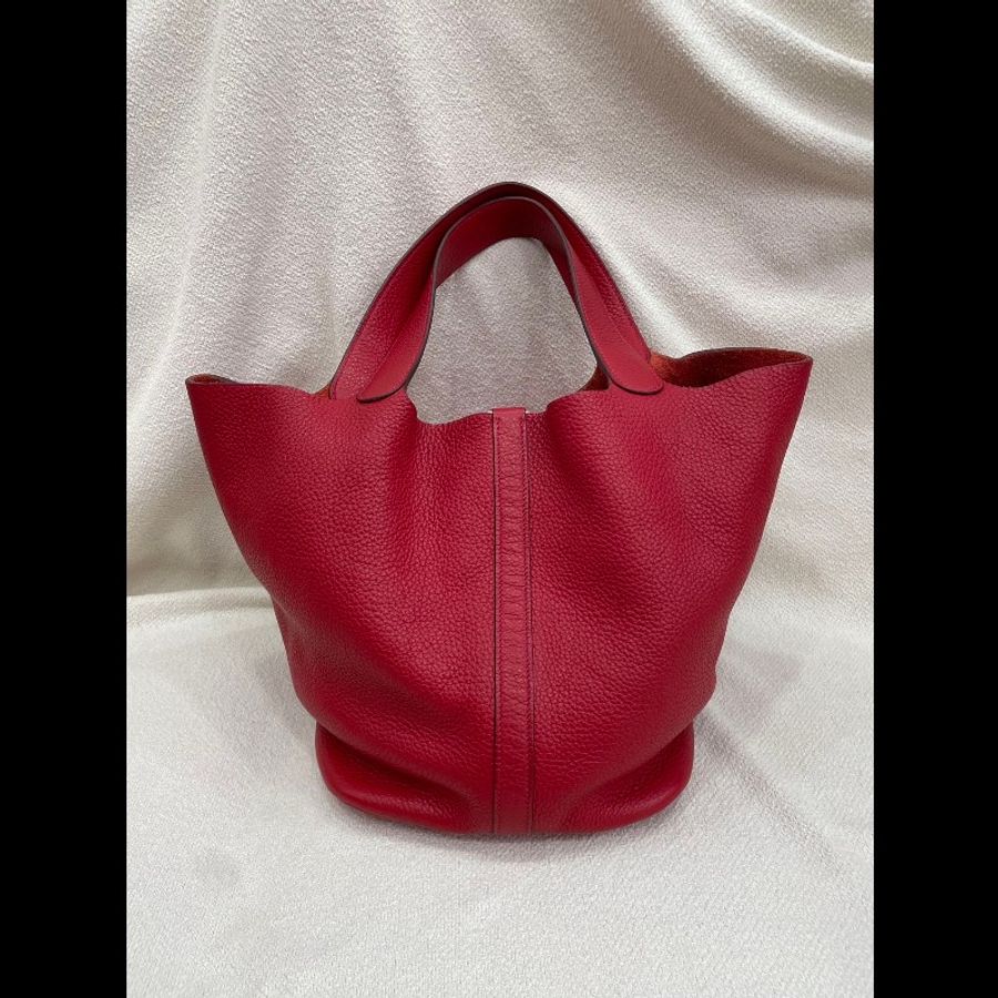 Hermes Picotin 26 Q5國旗紅 銀扣-6