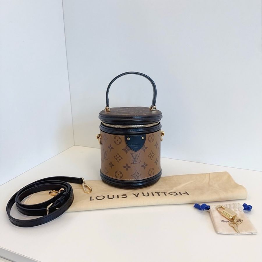 👜LV路易威登|Cannes拼色發財桶飯桶包 |芯片99新-1