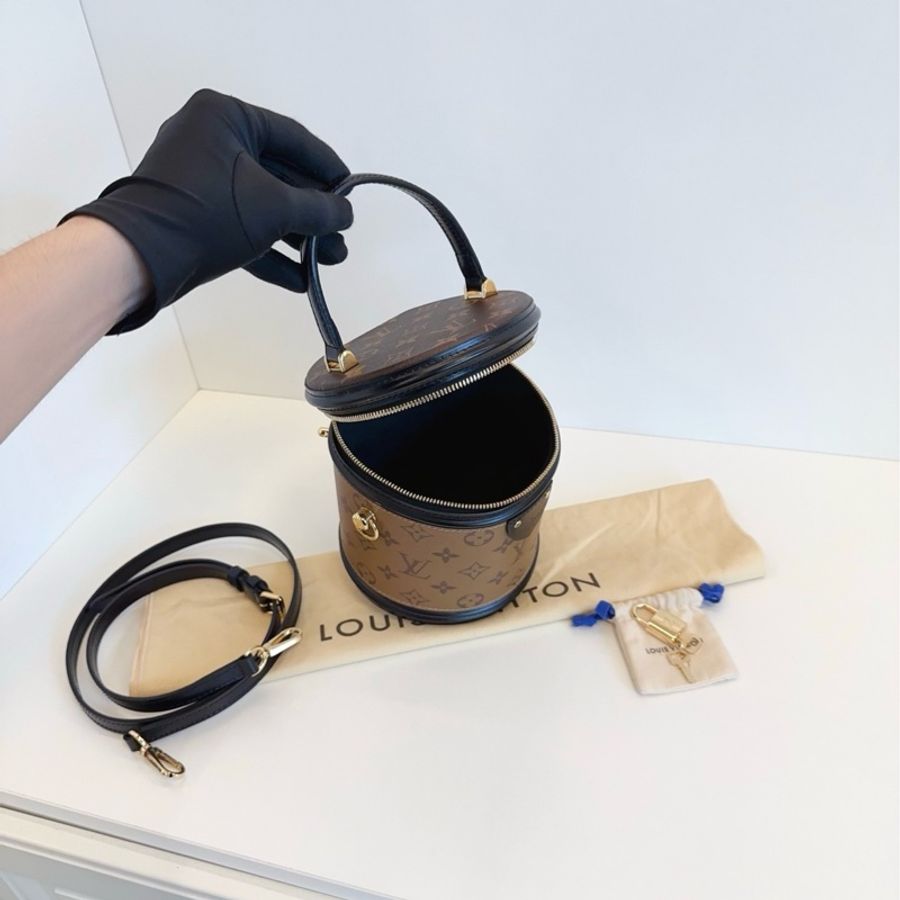 👜LV路易威登|Cannes拼色發財桶飯桶包 |芯片99新-6