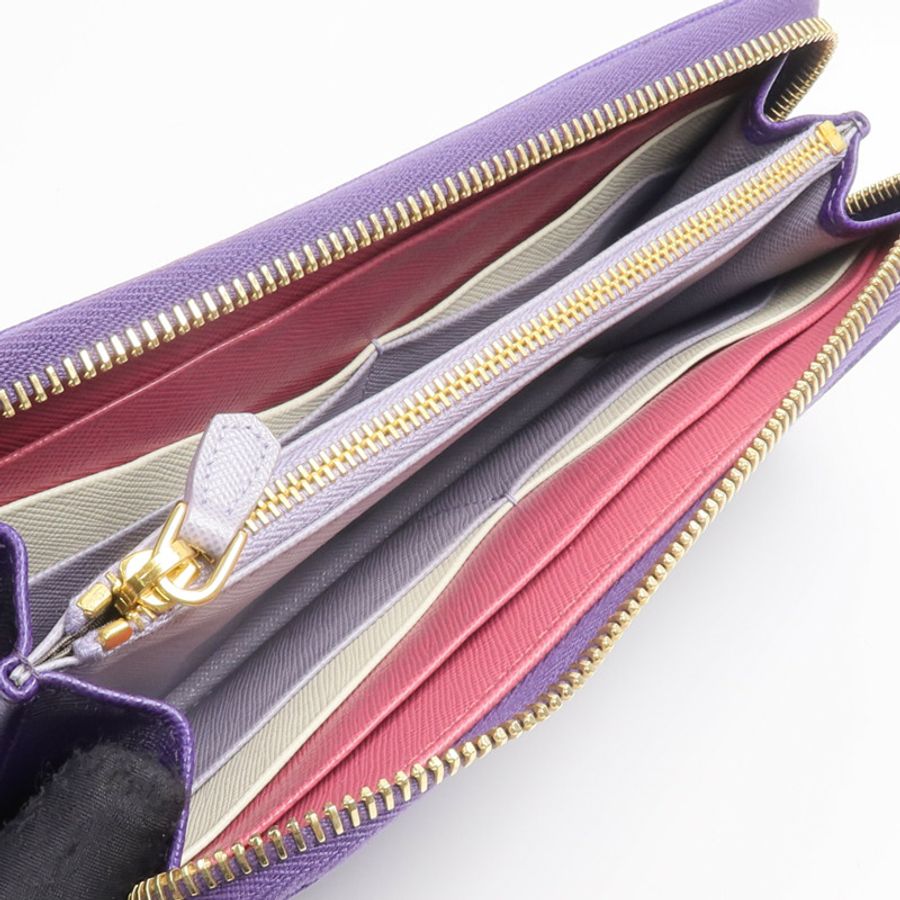 PRADA Saffiano皮革Zip Around Long Wallet長錢包-12