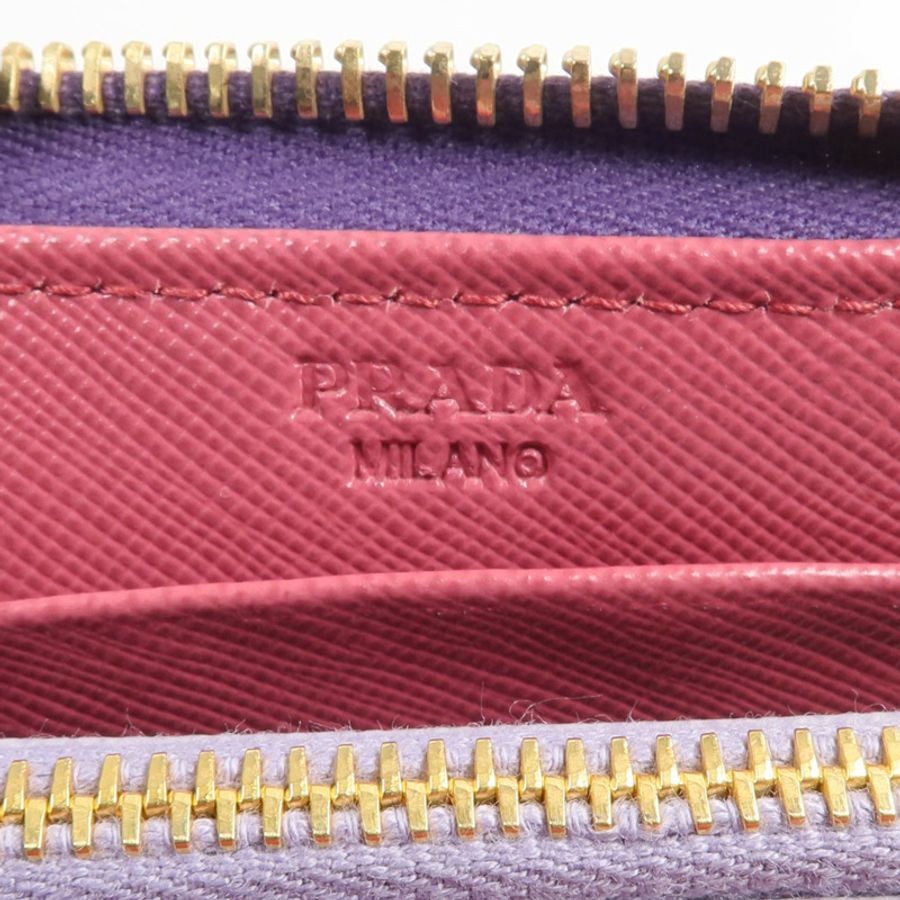 PRADA Saffiano皮革Zip Around Long Wallet長錢包-13