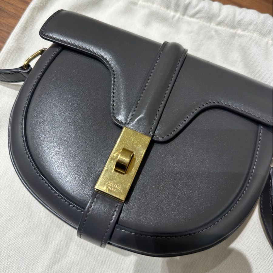 CELINE 賽琳  馬鞍包 灰色-0