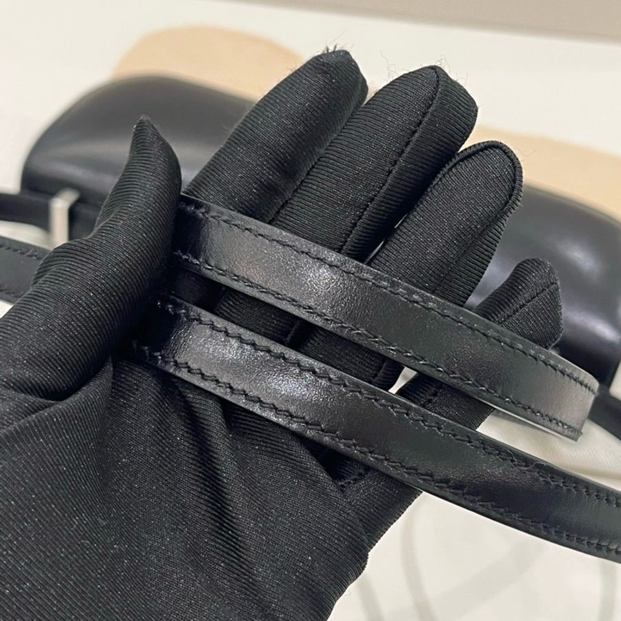 ✨Hermes 愛馬仕 康康elan斜背包黑銀box皮 W刻-8