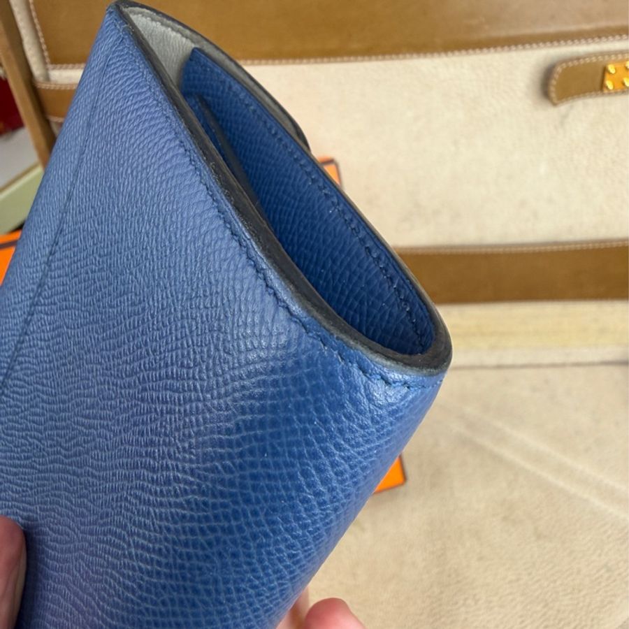 Hermès 海軍藍Epsom Constance短夾💙品相優-7