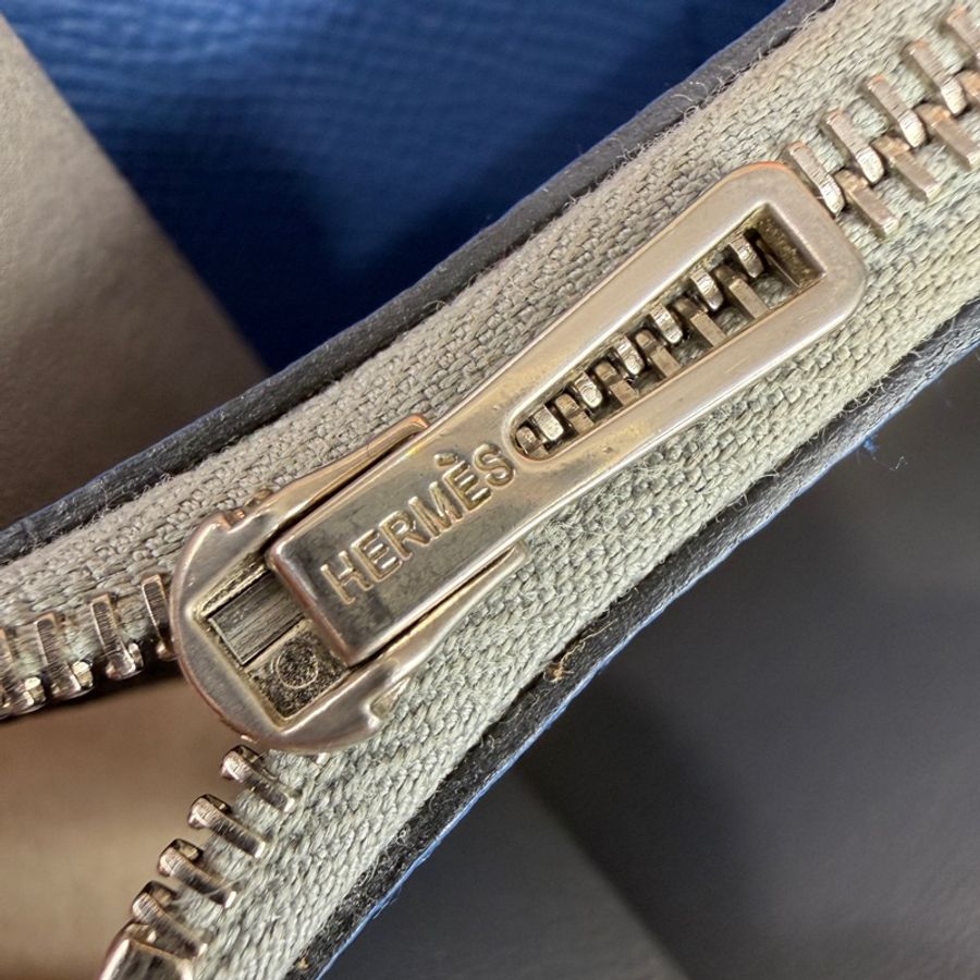 Hermès 海軍藍Epsom Constance短夾💙品相優-10