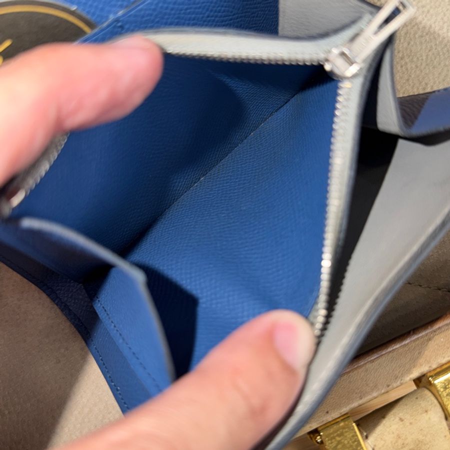 Hermès 海軍藍Epsom Constance短夾💙品相優-12