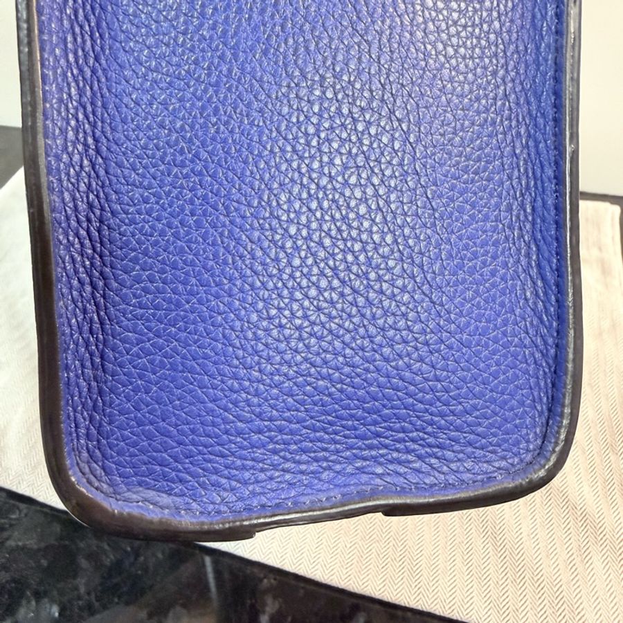 Celine Nano Luggage 寶藍色 金釦 2用經典笑臉包-7